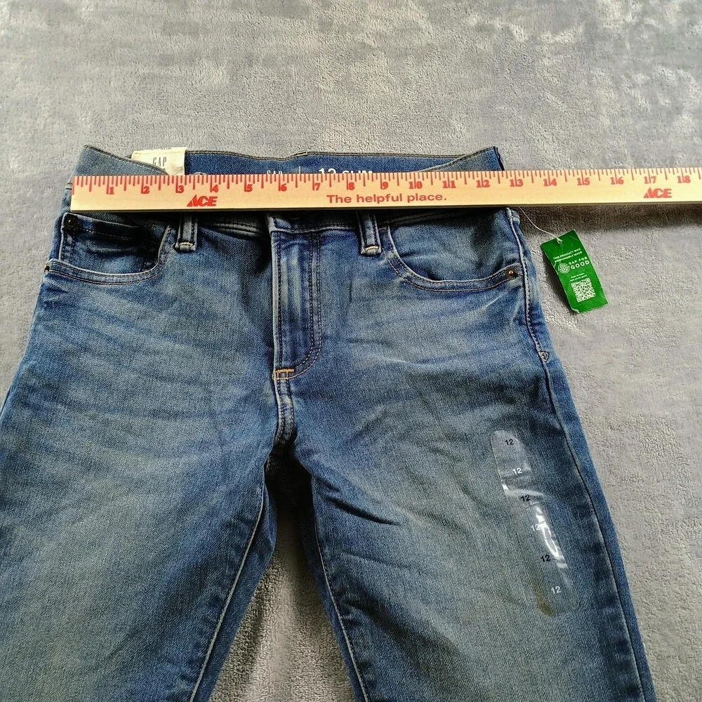 Gap Jeans Kids 12 Slim‎ Blue Skinny Washwell Zip Fly 5 Pocket Denim Casual